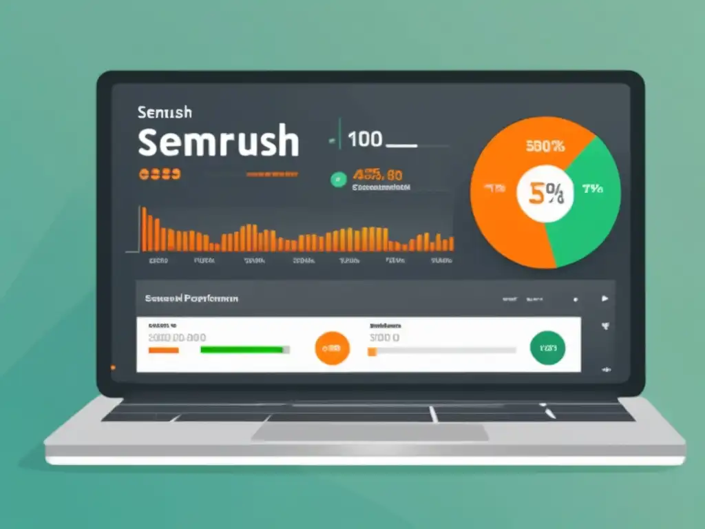 Interfaz moderna del programa de afiliados de SemRush con estadísticas y gráficos