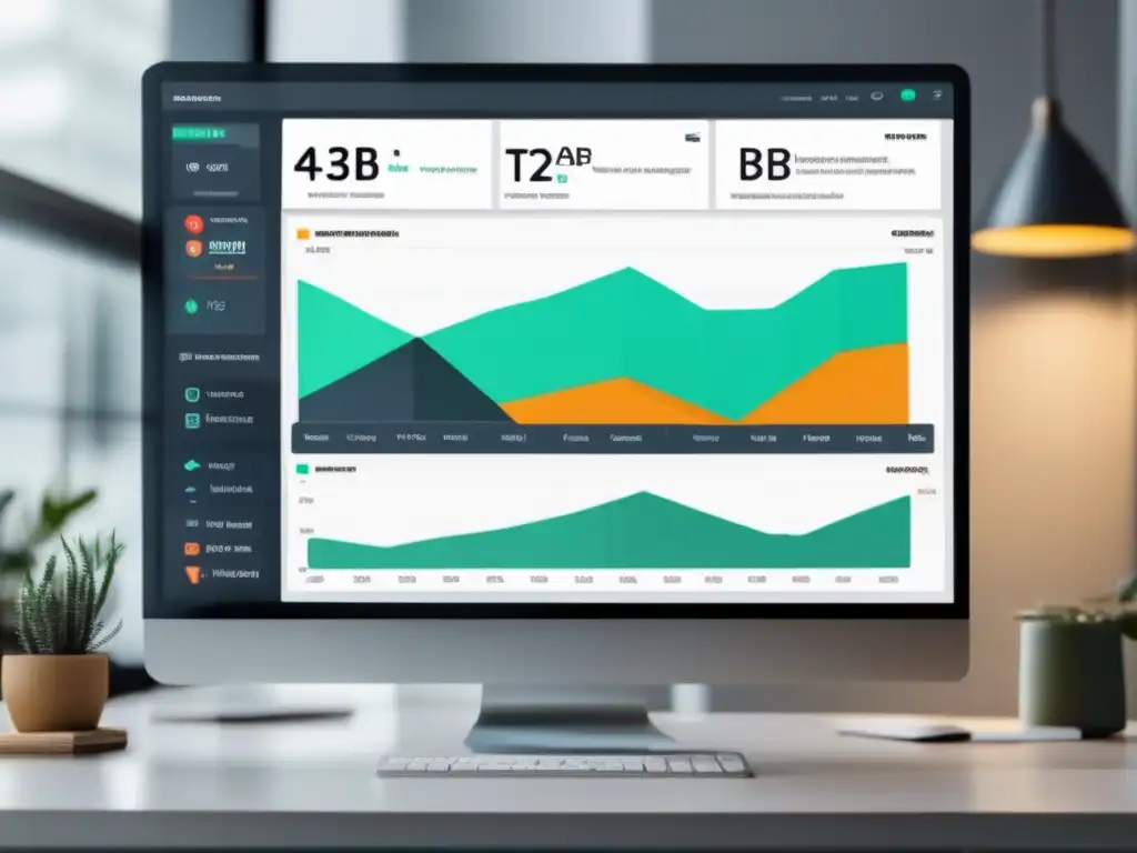 Estrategias efectivas de marketing de afiliados y aumento de ganancias en pantalla de ordenador moderno con vista dividida y análisis de métricas