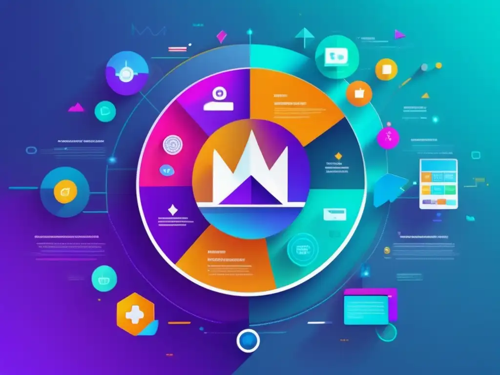 Interfaz digital mostrando tendencias actuales en marketing de afiliados, desafíos y redes complejas