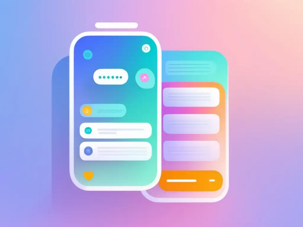 Interfaz de chatbot moderna y minimalista en un smartphone, resaltando los beneficios de usar chatbots en el marketing de afiliados