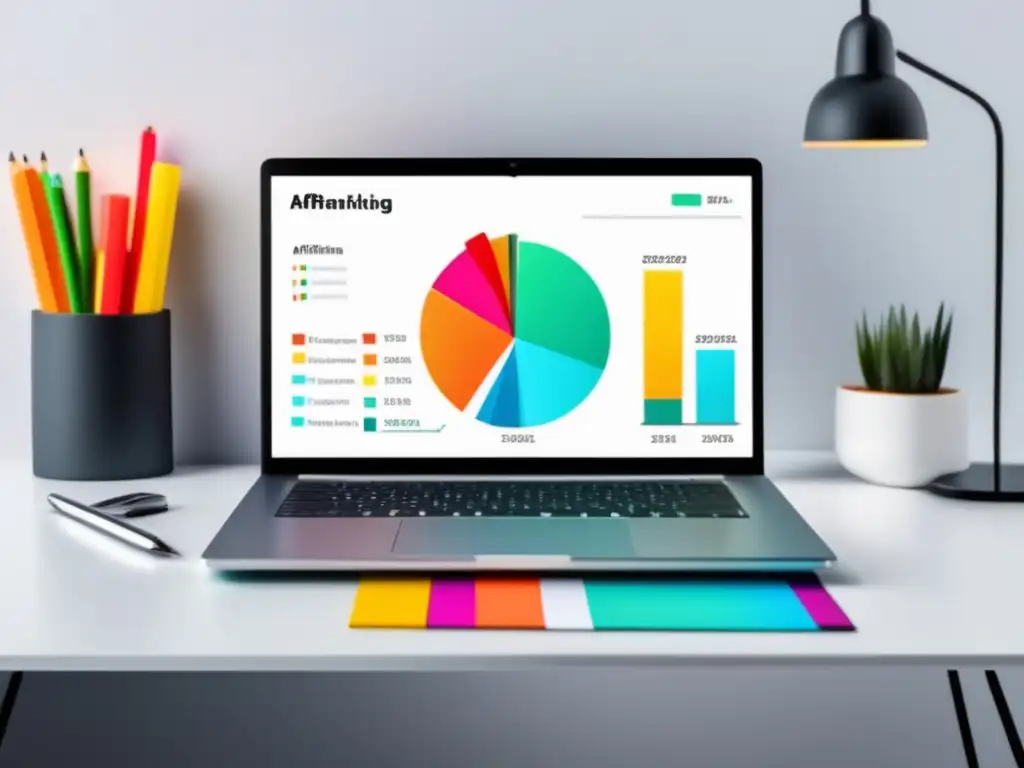 Gráfico vibrante de éxito en estrategias efectivas de marketing de afiliados