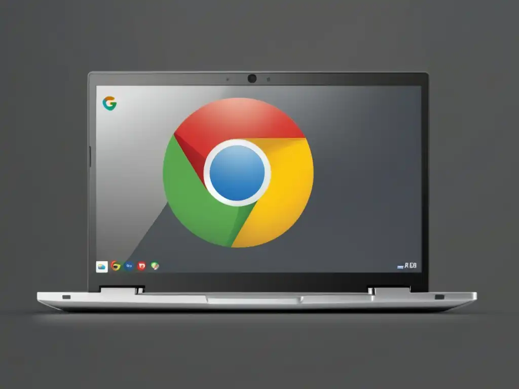 Laptop minimalista con logo de Chrome: Extensiones de Chrome para marketing de afiliados