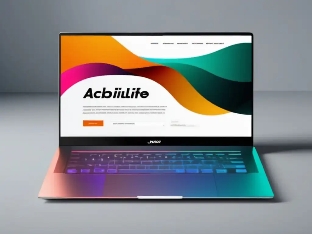 Laptop minimalista con pantalla de alta resolución y diseño web atractivo de programas de afiliados exitosos