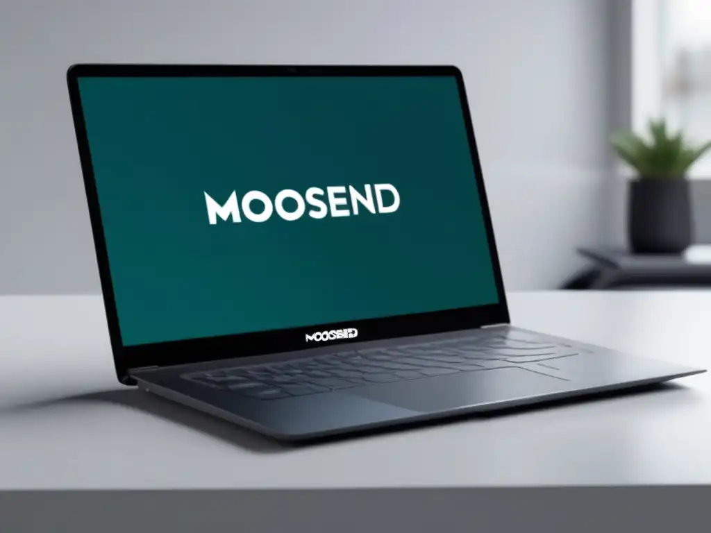 Ventajas de unirse a programa de afiliados de Moosend con laptop minimalista y elegante