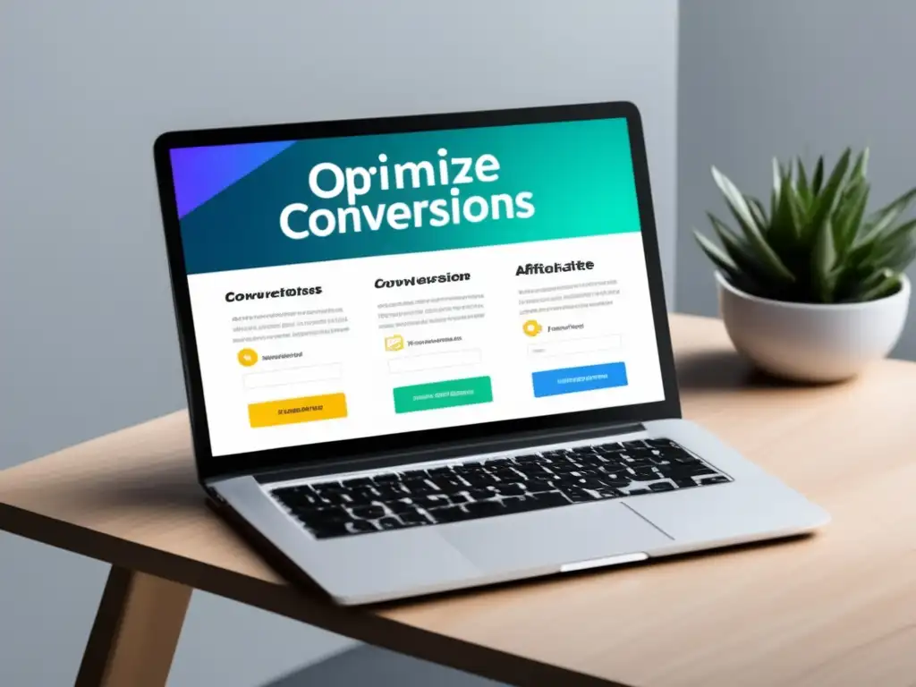 Diseño minimalista con estrategias de optimización de conversiones en el marketing de afiliados