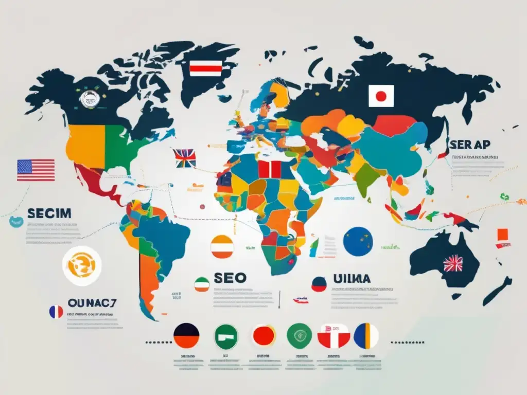 Mapa mundial SEO internacional para programa de afiliados