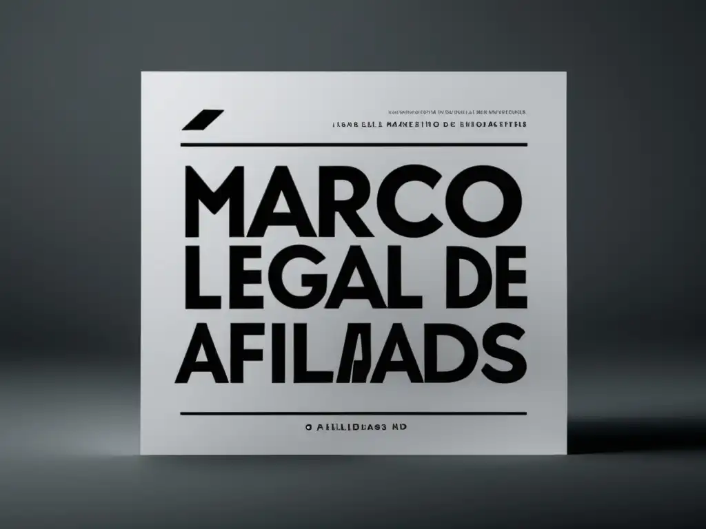 Marco Legal del Marketing de Afiliados, documento blanco con título en negrita