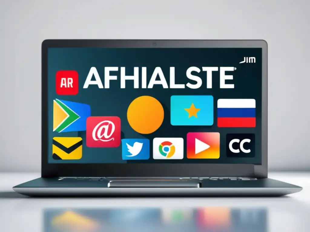 Laptop con pantalla vibrante muestra los mejores programas de afiliados para maximizar ingresos en marketing de afiliados