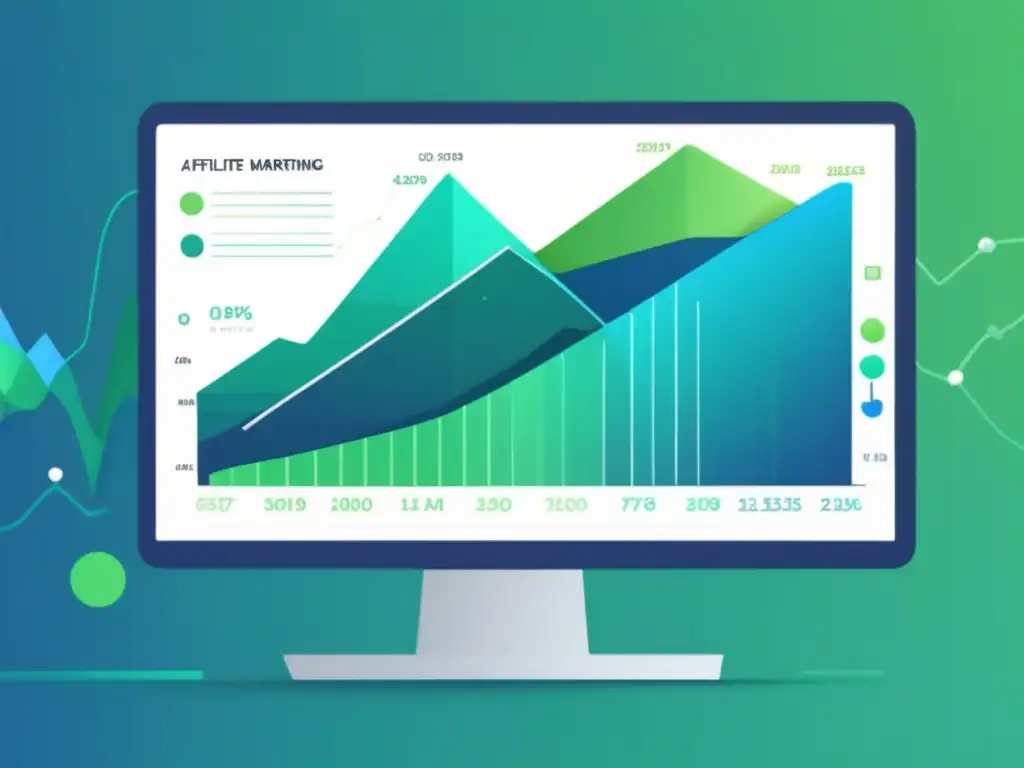 Gráfica de éxito en marketing de afiliados con estrategias de optimización clave