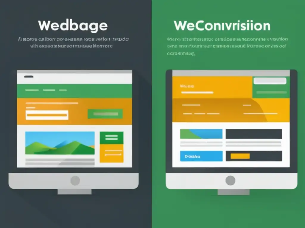 Comparación split screen: antes/ después optimización para mejorar tasa de conversión en marketing de afiliados