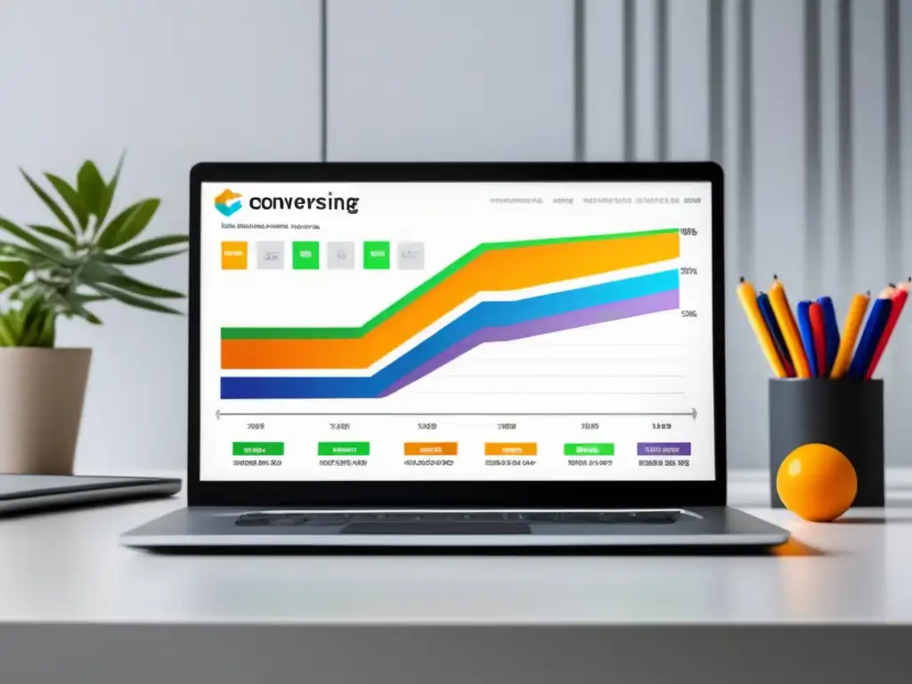 Laptop moderno optimizando conversiones en marketing de afiliados