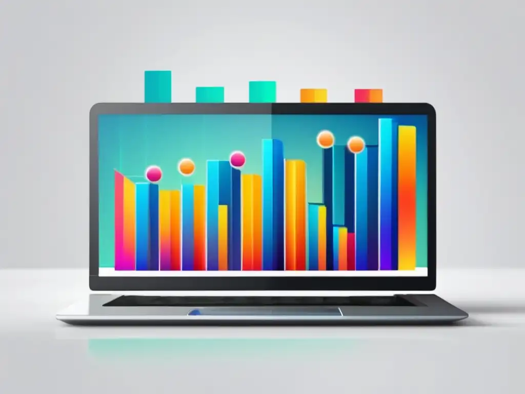 Laptop con gráfico de crecimiento: estrategias de marketing de afiliados