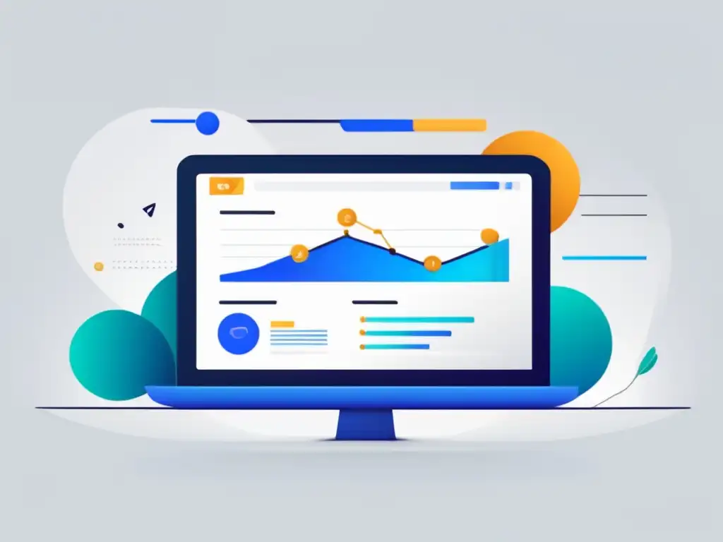 Ilustración minimalista de un sitio web optimizado para SEO con estrategias de SEO para afiliados