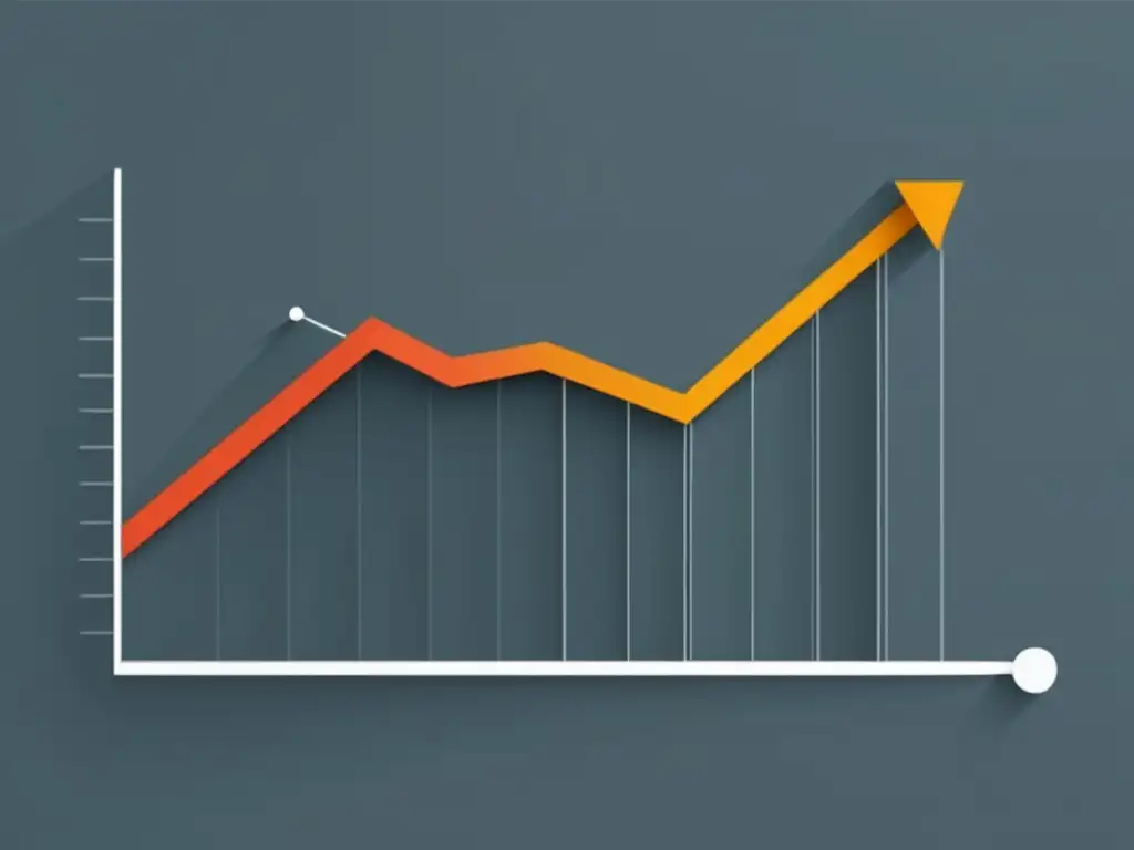 Mejora conversión en marketing afiliados: gráfico moderno muestra aumento tasas conversiones, colores vibrantes y progreso