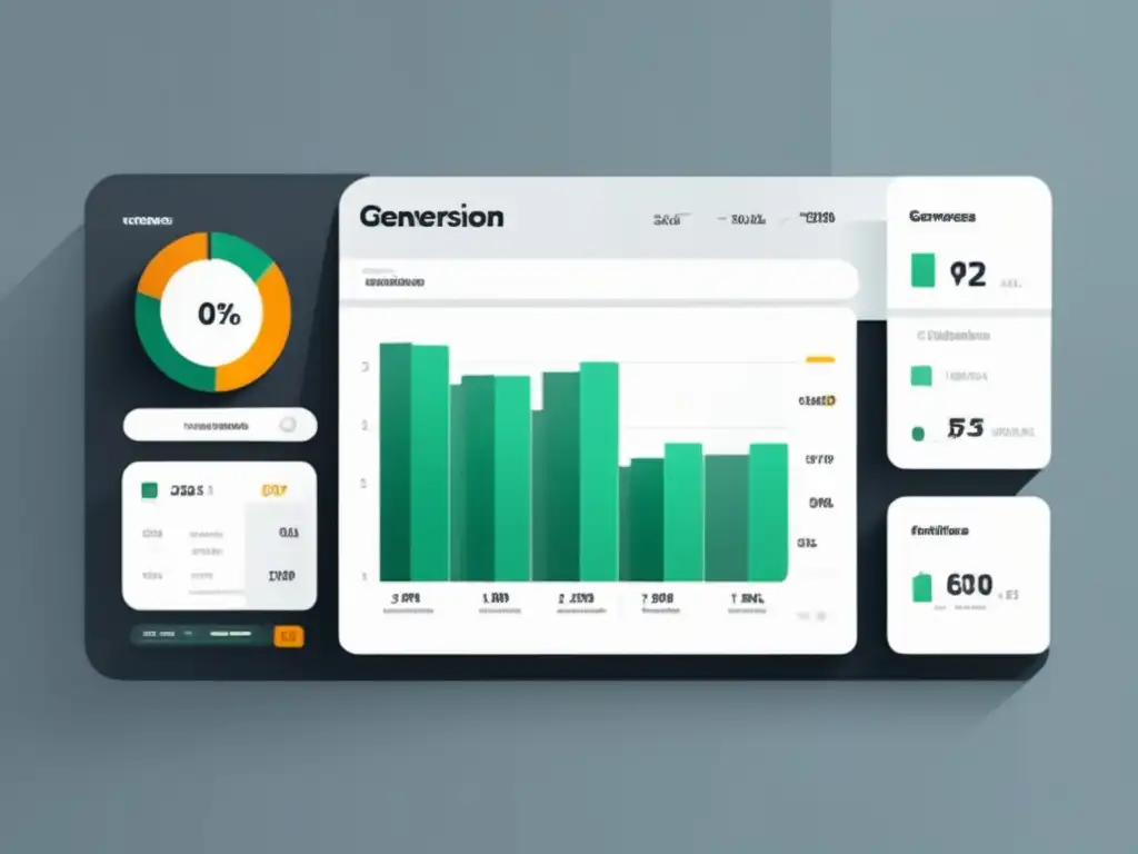 Un dashboard digital minimalista y moderno con métricas clave para evaluar el ROI en marketing de afiliados