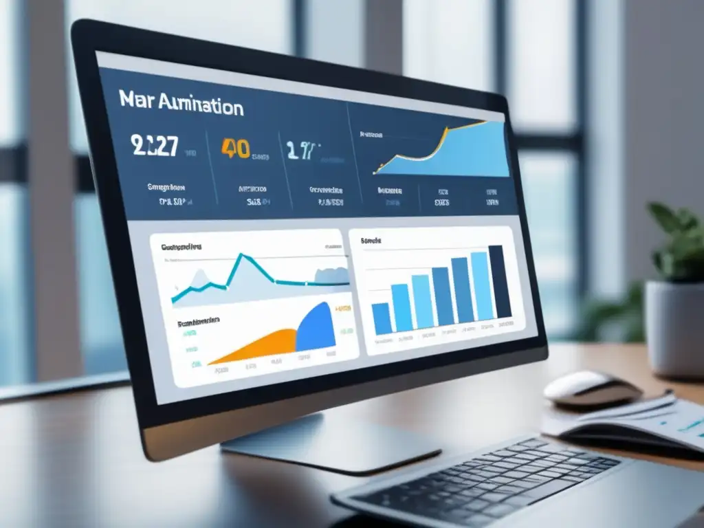 Dashboard moderno y minimalista de marketing digital con datos y analíticas que optimizan conversiones en marketing de afiliados