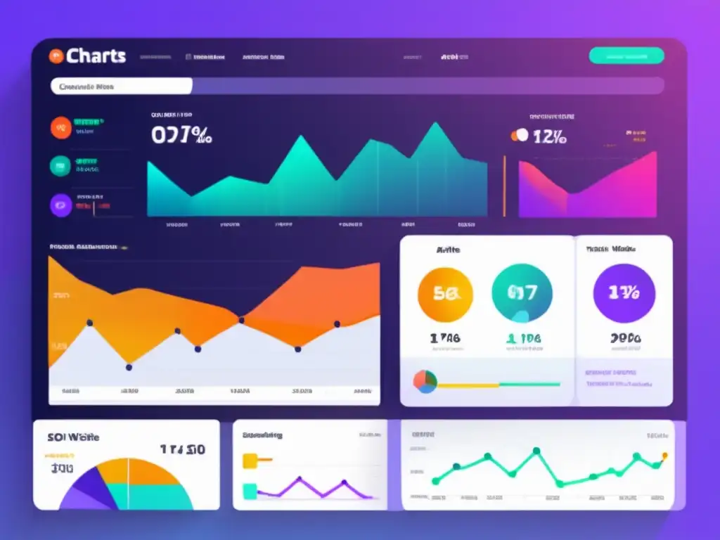 Dashboard SEO para marketing de afiliados, gráficas y herramientas intuitivas para analizar estrategias y métricas