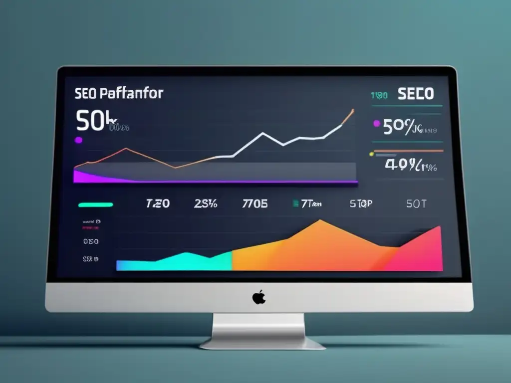Tablero digital moderno con métricas de SEO para afiliados