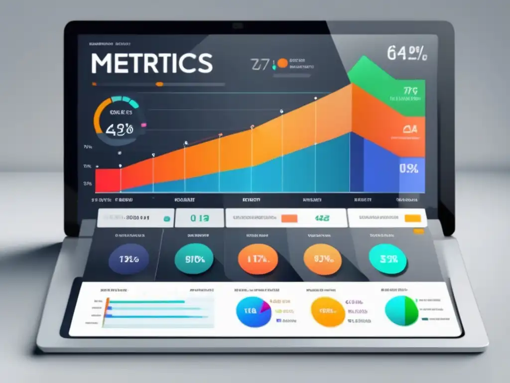 Panel de control digital moderno con gráficos y datos de análisis de marketing de afiliados