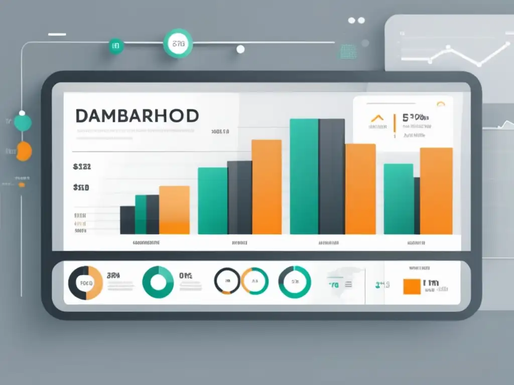 Dashboard futurista con métricas clave para el rendimiento de campañas de marketing de afiliados