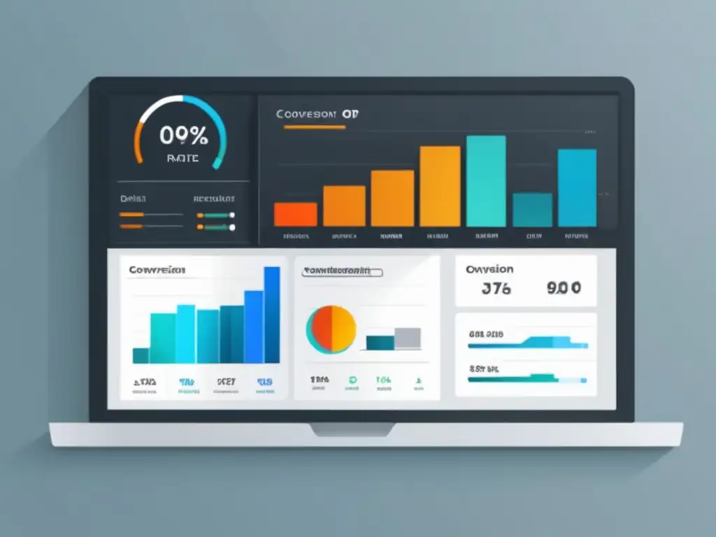 Dashboard de métricas y datos de optimización de conversiones para marketing de afiliados