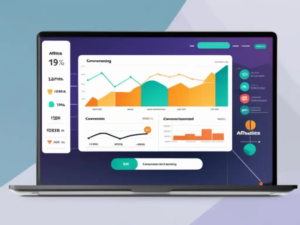 Laptop con pantalla dividida: métricas clave para mejorar conversiones en marketing de afiliados