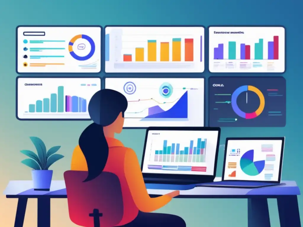 Estrategias de marketing de afiliados en una oficina moderna y minimalista