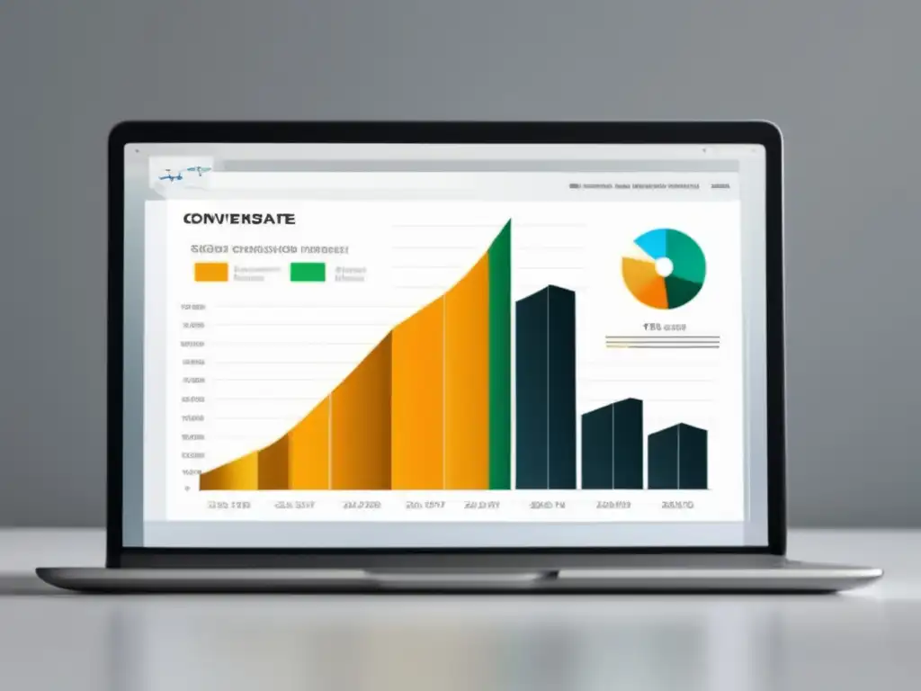 Herramienta de optimización de conversiones para marketing de afiliados en laptop elegante y minimalista