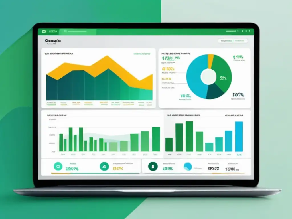 Laptop moderno con visualización de datos para marketing de afiliados: mejores prácticas en datos