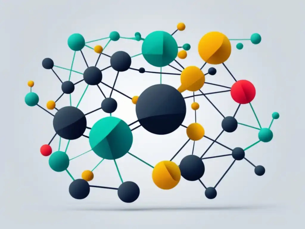 Red de nodos interconectados que simbolizan herramientas de afiliados