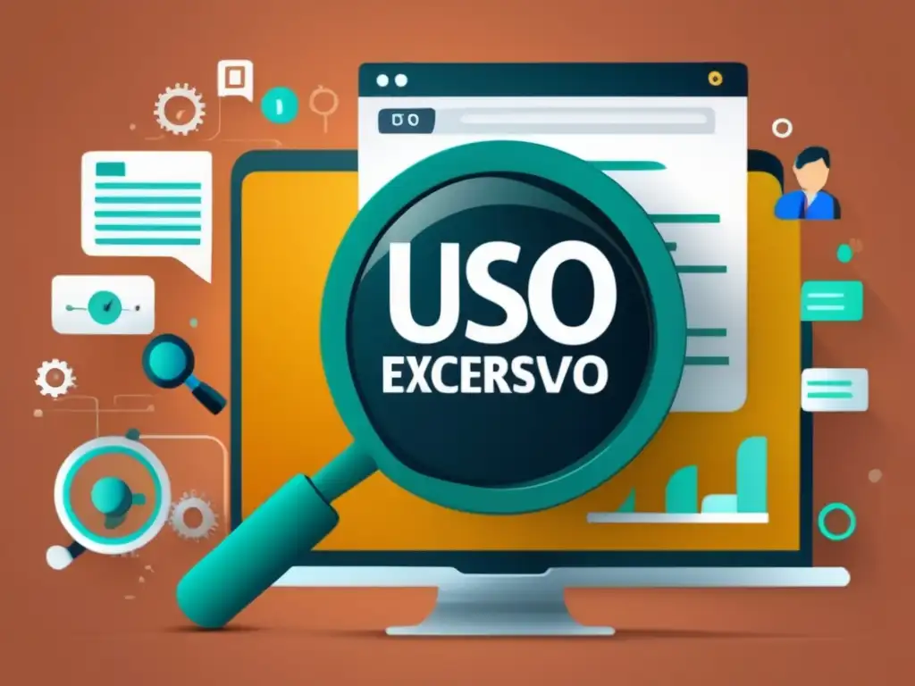 Ilustración SEO: Uso excesivo palabras clave, contenido duplicado, mala UX