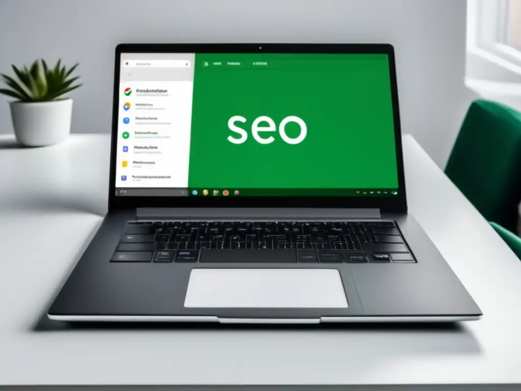 Laptop moderno con SEO para afiliados en Google