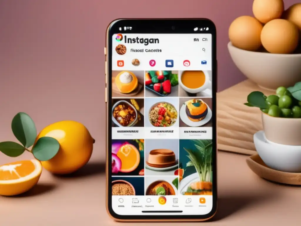 Smartphone muestra Instagram con estrategias de marketing de afiliados en Instagram