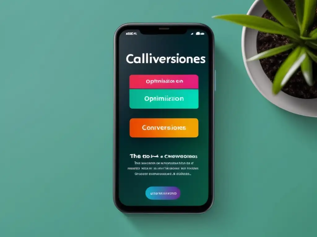 Smartphone moderno con diseño minimalista y CTA personalizado 