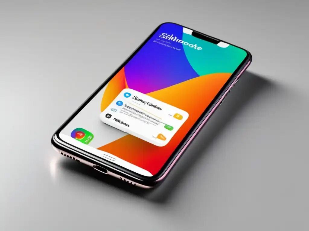 Smartphone moderno con diseño web minimalista y optimizado para móviles