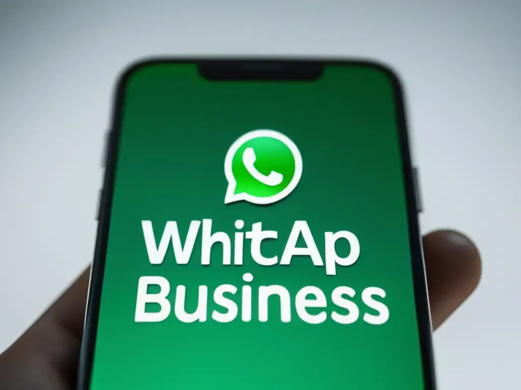 Smartphone con logo Whatsapp Business, estrategias para afiliados de marketing