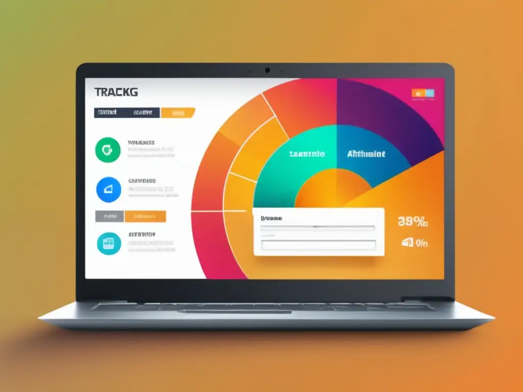 Software de rastreo de afiliados en laptop moderno y minimalista