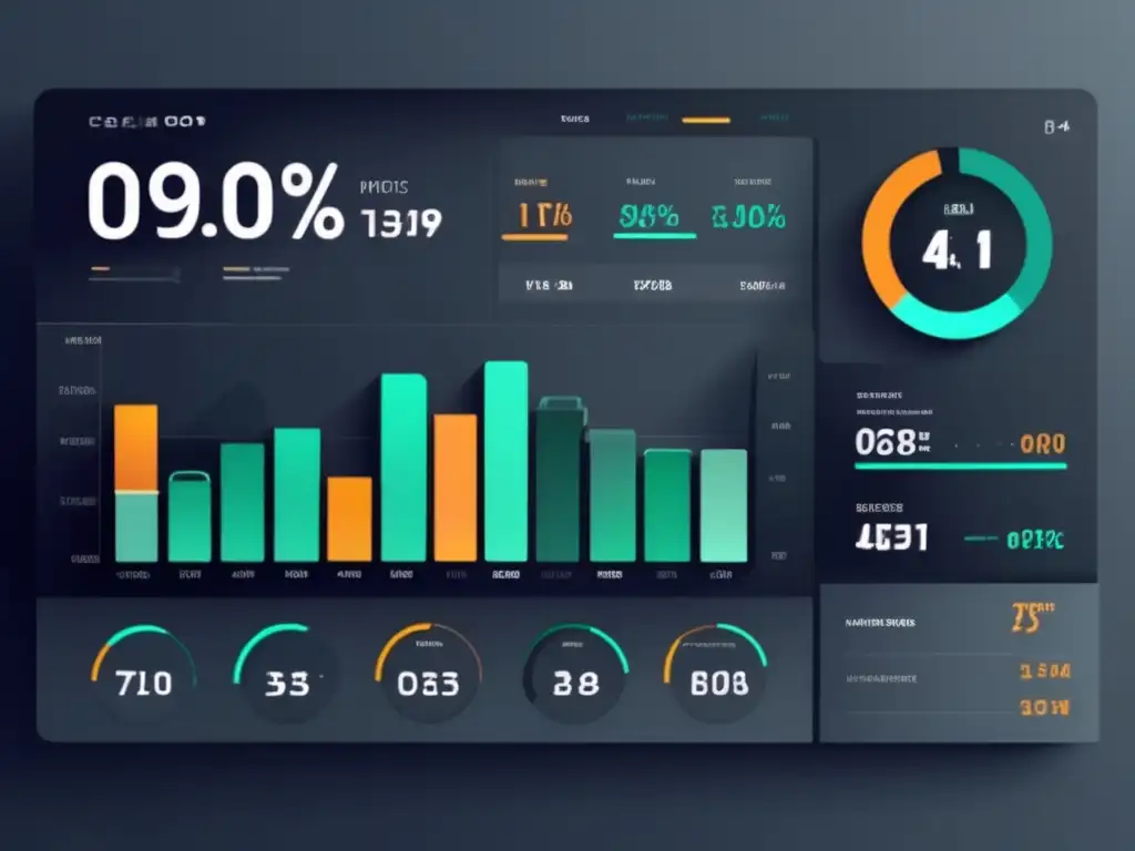 Métricas clave para el rendimiento de campañas de marketing de afiliados en un elegante y moderno panel de control digital