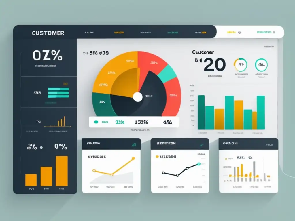 Dashboard digital moderno y minimalista con métricas de retención y optimización de conversiones