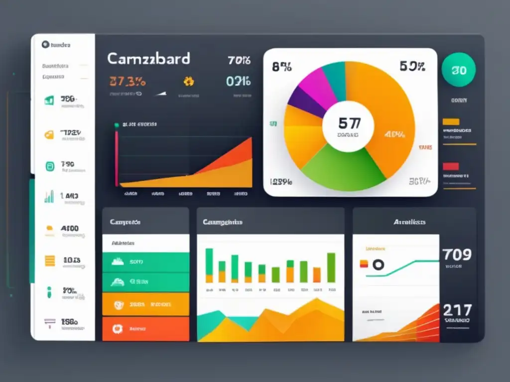 Dashboard digital minimalista con datos en tiempo real y métricas de marketing de afiliados