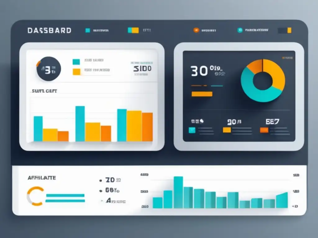 Dashboard minimalista y moderno: herramientas tecnológicas para optimizar conversiones en marketing de afiliados