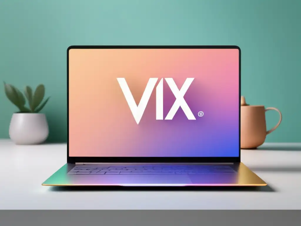 Laptop moderno con logo de Wix en pantalla - Programa de afiliados de Wix