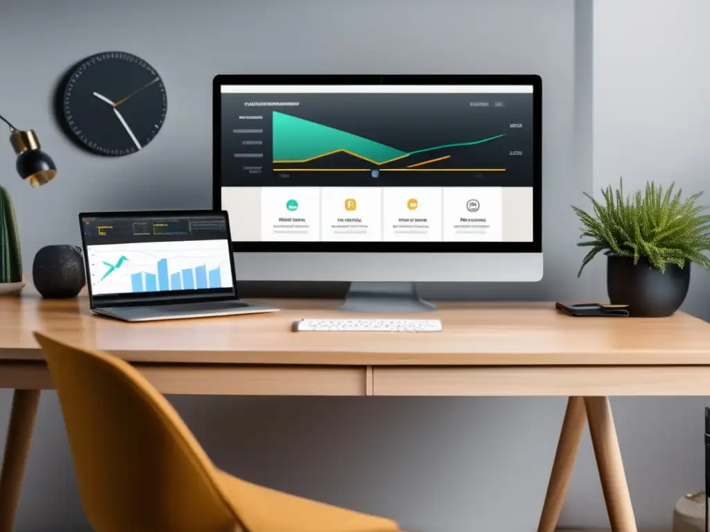 Espacio de trabajo minimalista y eficaz para estrategias de marketing de afiliados